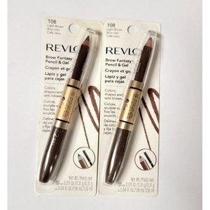 2 pc Revlon Brow Fantasy Eyebrow Pencil & Gel Light Brown #108 NEW